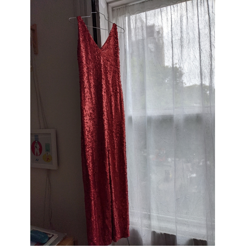 BCBGMaxAzria sequined floor-length dress